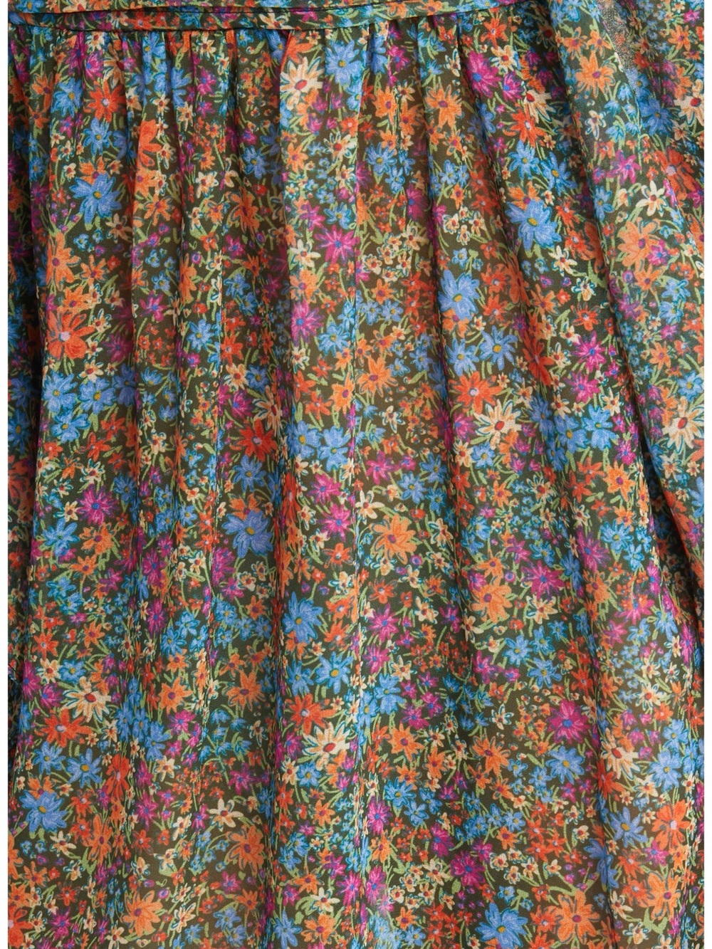 For Love & Lemons Brittany Floral Ruffle Smocked Side-Slit Midi Dress NWT $266 - Picture 5 of 7